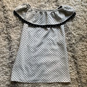 Zara off the shoulder polka dotted dress